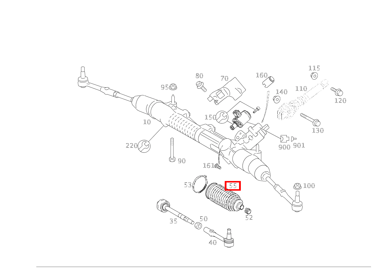 Manschette ZAHNSTANGENLENKUNG S500 4M L LL 221