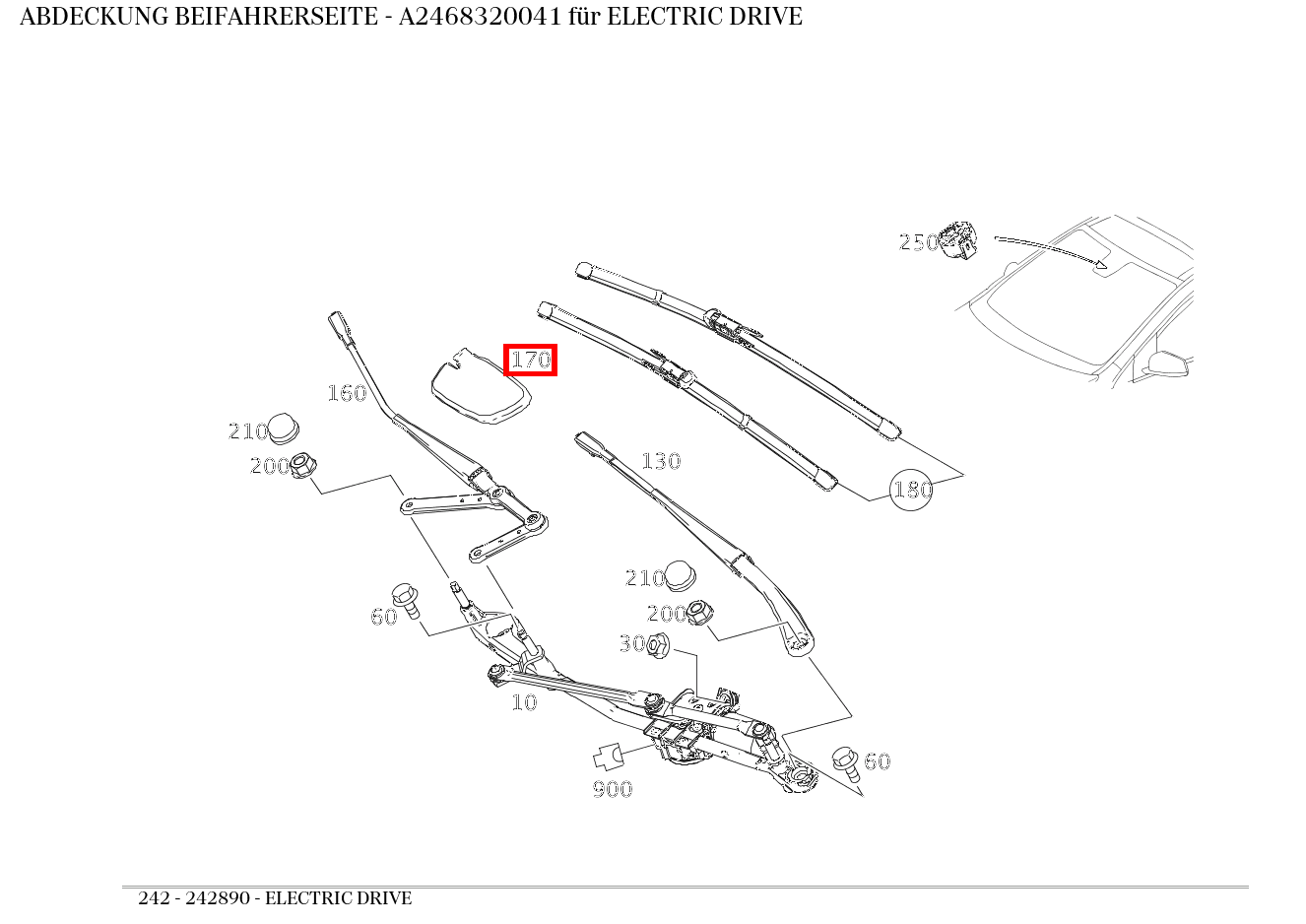Abdeckung BEIFAHRERSEITE ELECTRIC DRIVE 242