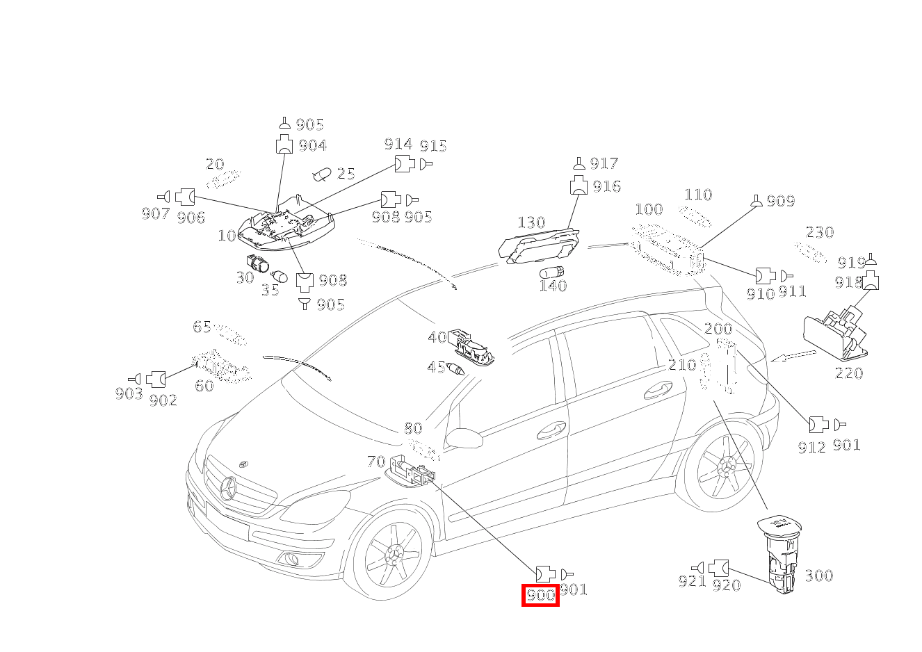 Stecker FUSSRAUMLEUCHTE BEIFAHRER; 2-PIN MCP2.8 B 200 CDI TOURER 245 Stecker FUSSRAUMLEUCHTE BEIFAHRER; 2-PIN MCP2.8 B 200 CDI TOURER 245