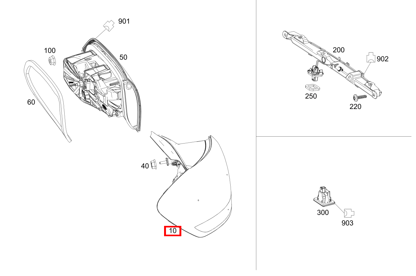 Heckleuchtenkombination Seitenwand rechts B 250 e 247