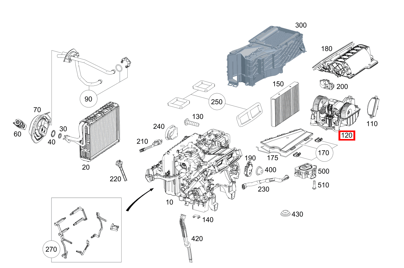 Radialgebläse GEBLAESE-ELEMENT Mercedes-AMG S 63 4MATIC Coupé 221
