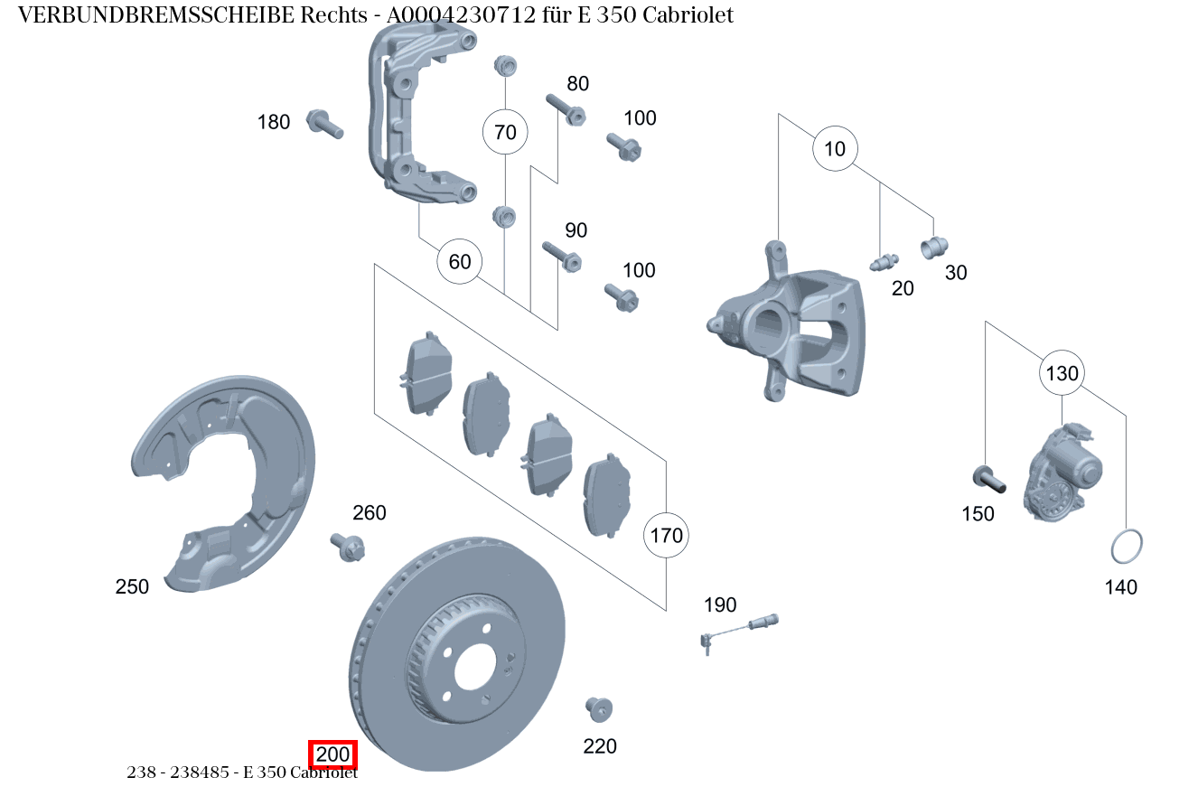 Verbundbremsscheibe Rechts E 350 Cabriolet 238 Verbundbremsscheibe Rechts E 350 Cabriolet 238