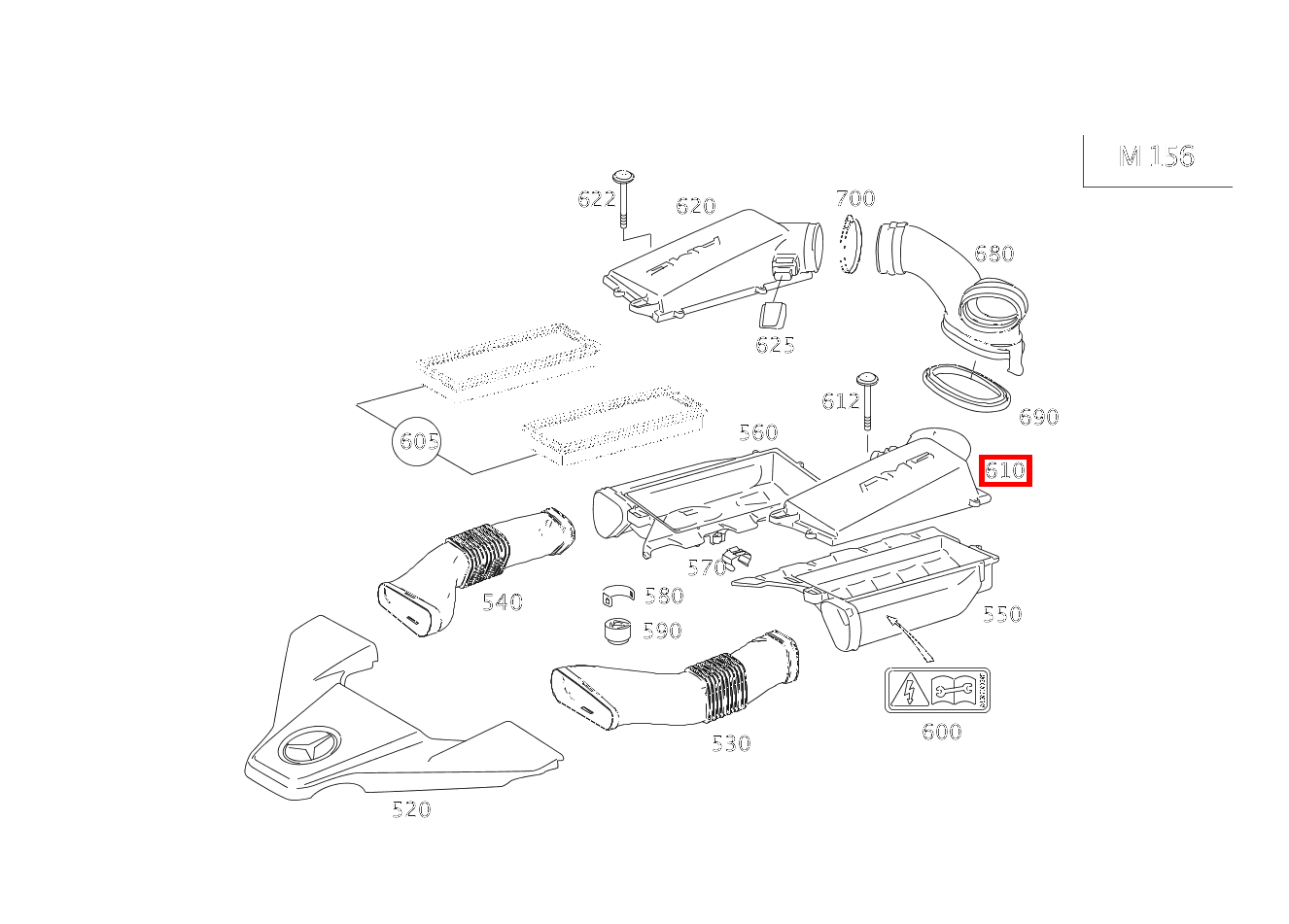 FILTERDECKEL LINKS, MIT LUFTMASSENSENSOR CL 63AMG 216 FILTERDECKEL LINKS, MIT LUFTMASSENSENSOR CL 63AMG 216