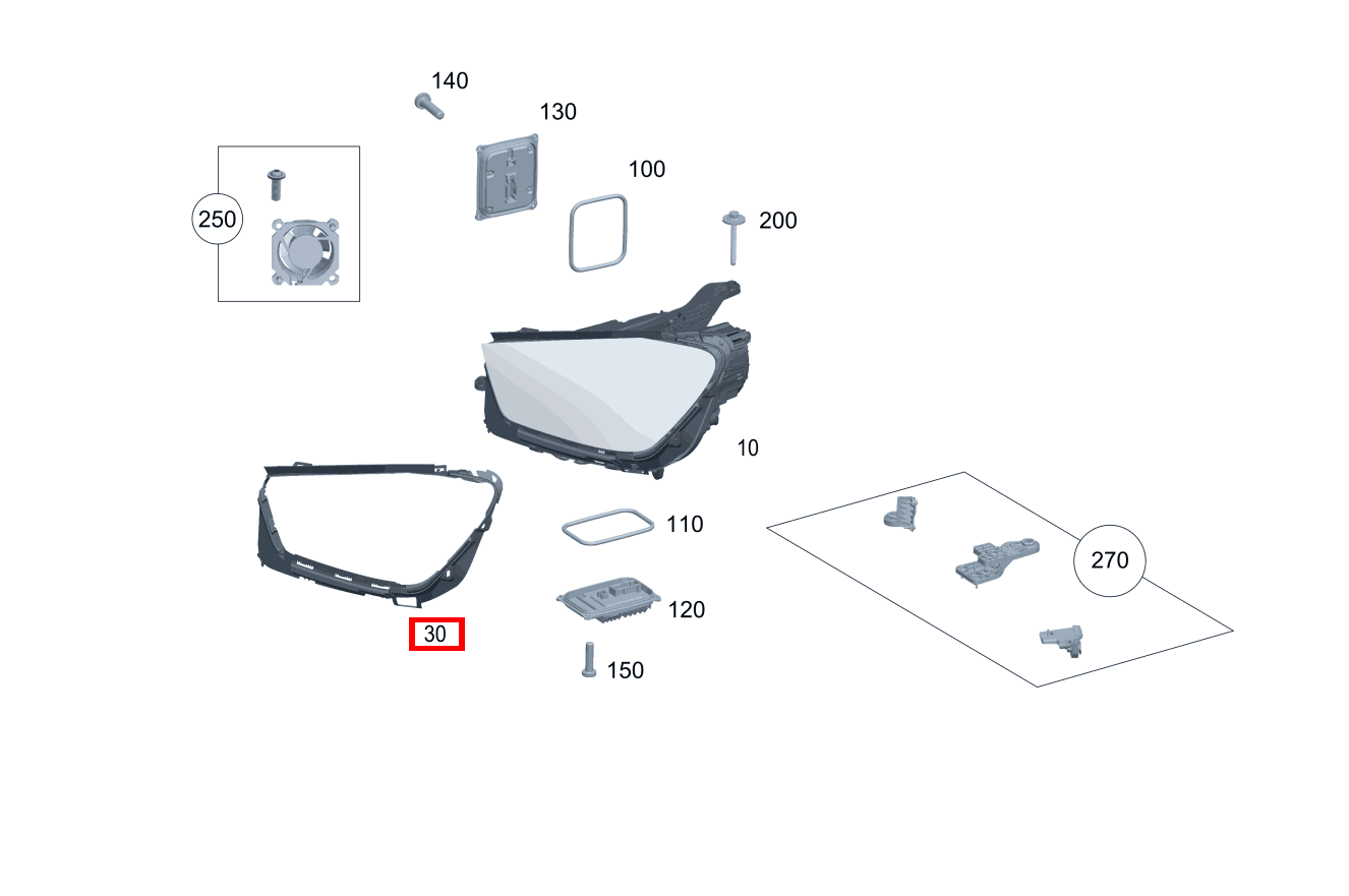 Dichtung Leuchtengehäuse Links Mercedes-AMG GLE 63 S 4MATIC+ Coupé 167 Dichtung Leuchtengehäuse Links Mercedes-AMG GLE 63 S 4MATIC+ Coupé 167