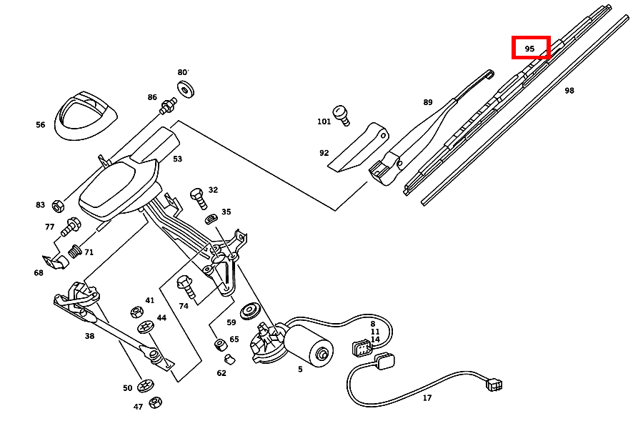 Wischerblatt 190 E 2.5-16 EVOLUTION II 201 Wischerblatt 190 E 2.5-16 EVOLUTION II 201
