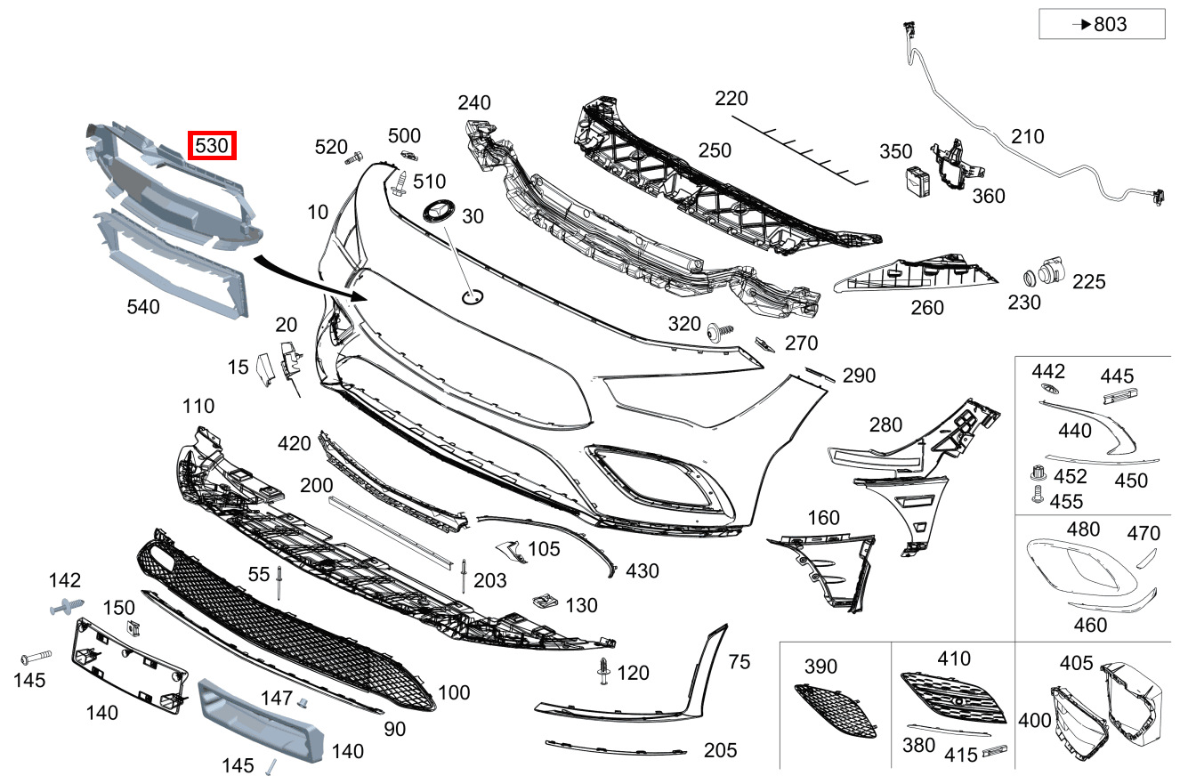 Luftführungssegment Oben für CLA 118, C 205-Klasse kaufen