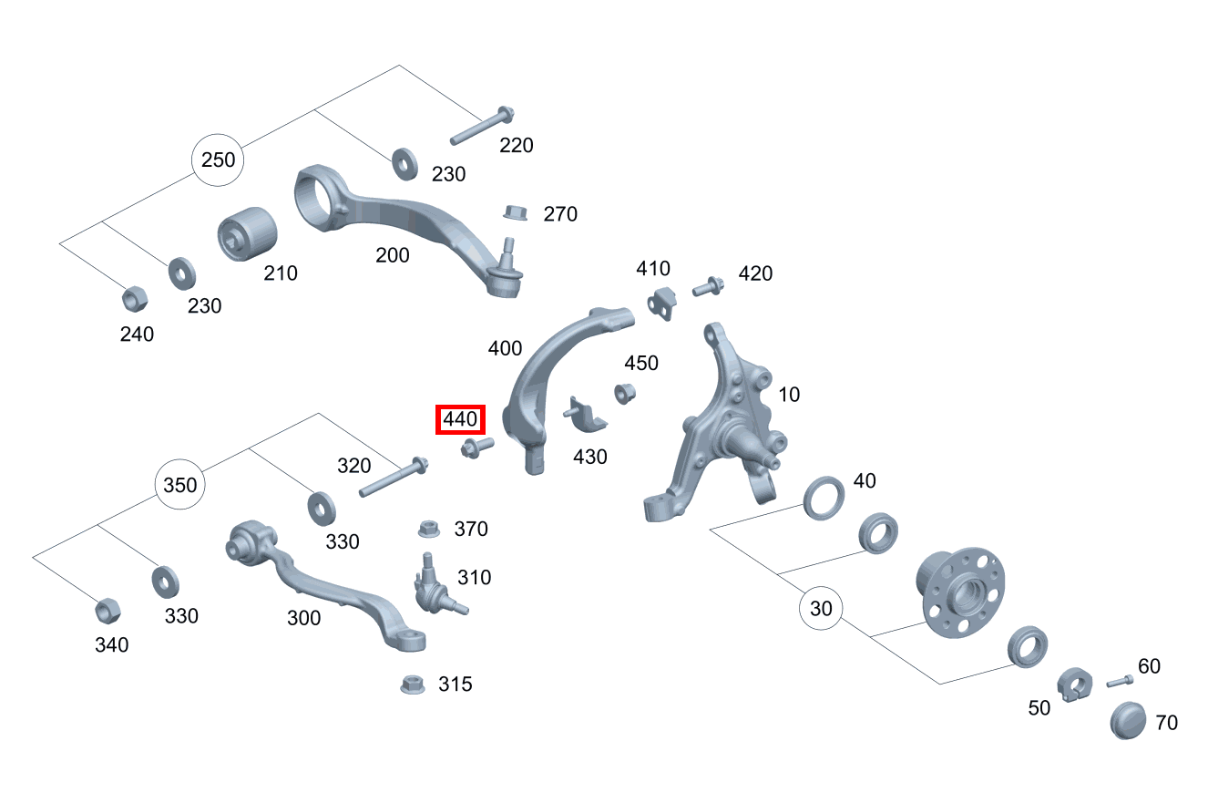 Sechsrundschraube Adapter an Hinterachsträger rechts; M12X1,5X30 C  