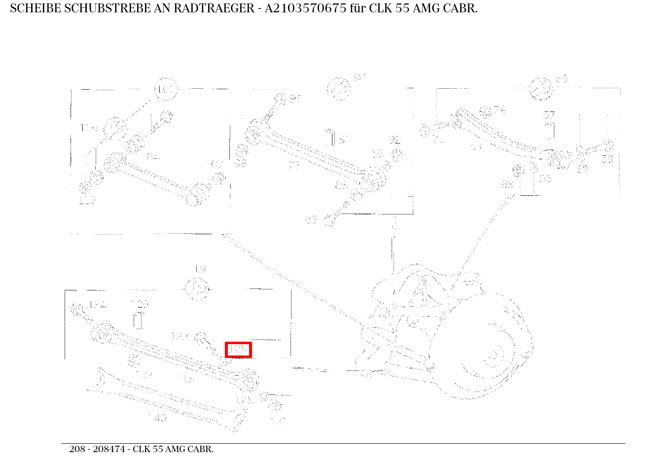 Scheibe SCHUBSTREBE AN RADTRAEGER CLK 55 AMG CABR. 208 Scheibe SCHUBSTREBE AN RADTRAEGER CLK 55 AMG CABR. 208