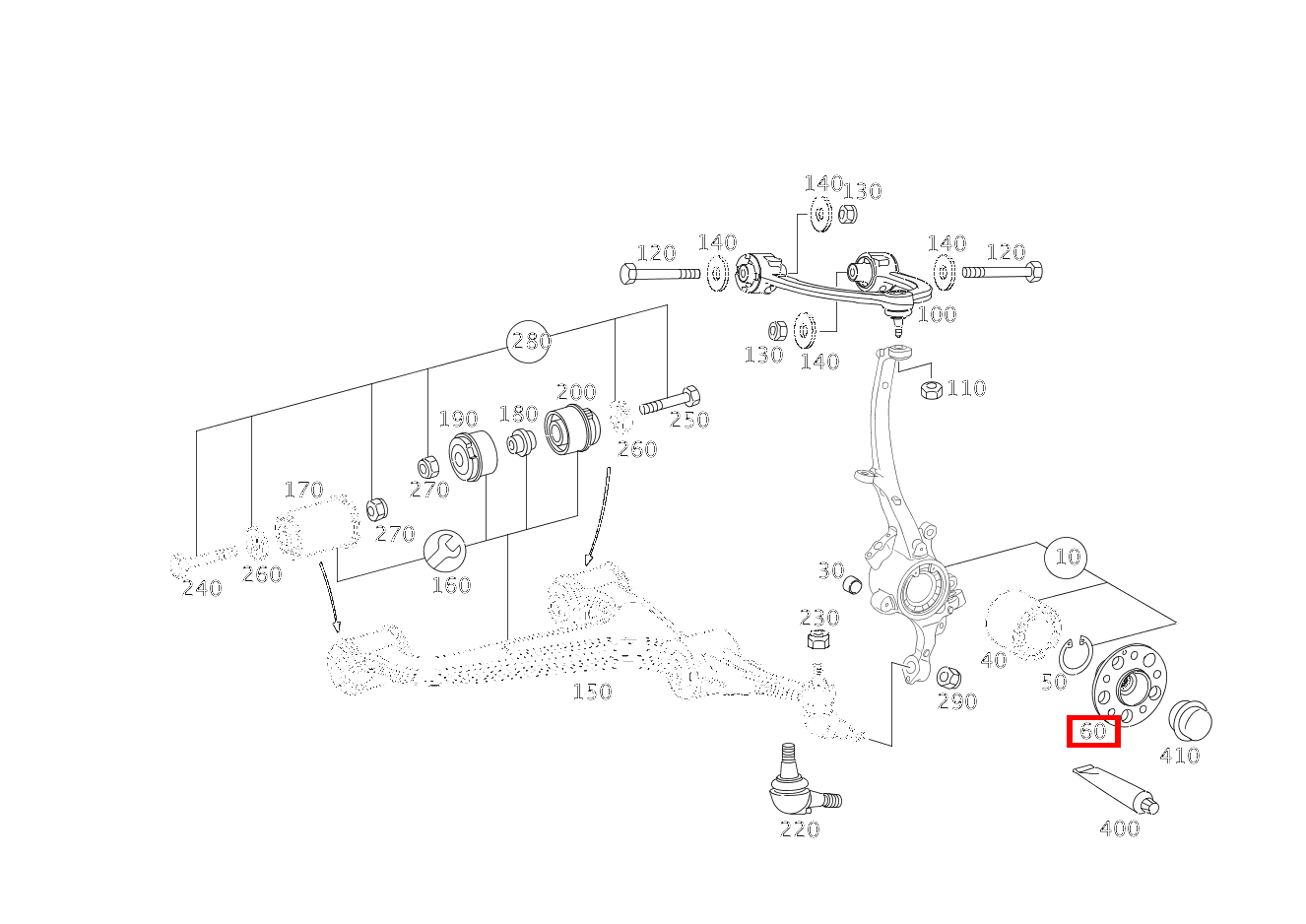 Flansch LINKS UND RECHTS E 280 T 4-MATIC 211