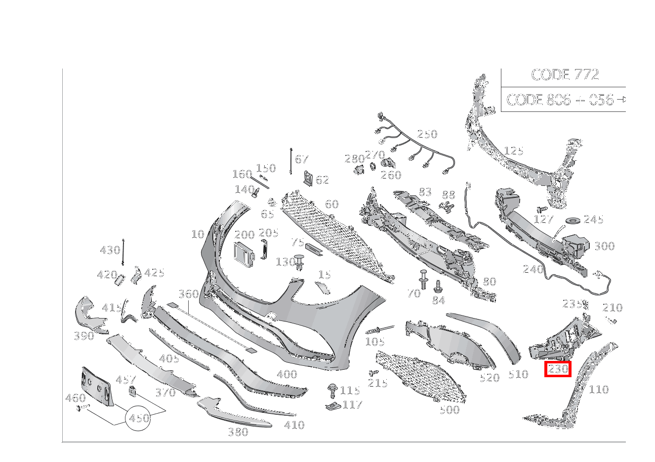 RAHMEN LEUCHTE Links GLS 500 4MATIC Off-Roader 166