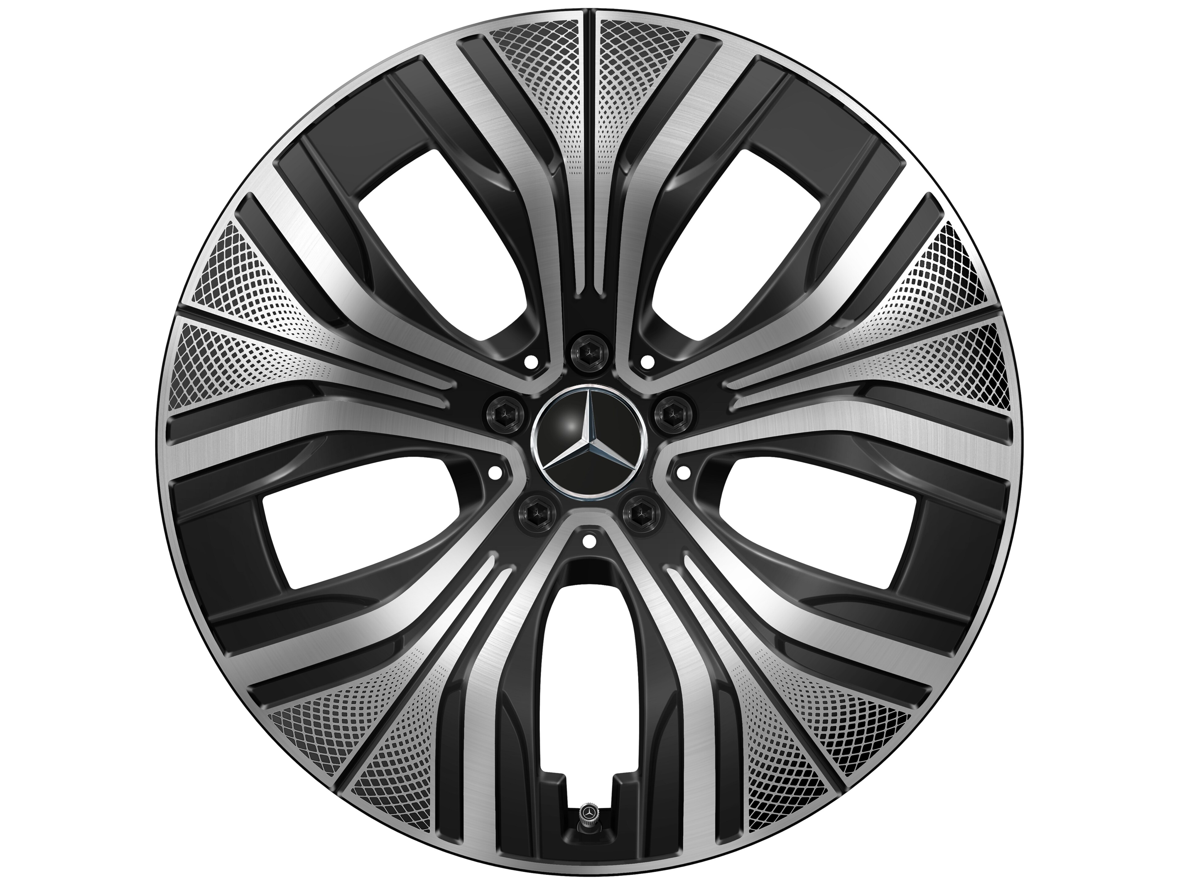 5-Speichen-Rad, Aero, 20 Zoll, bedruckt 8,5 J x 20 ET 38,5, schwarz, glanzgedreht
