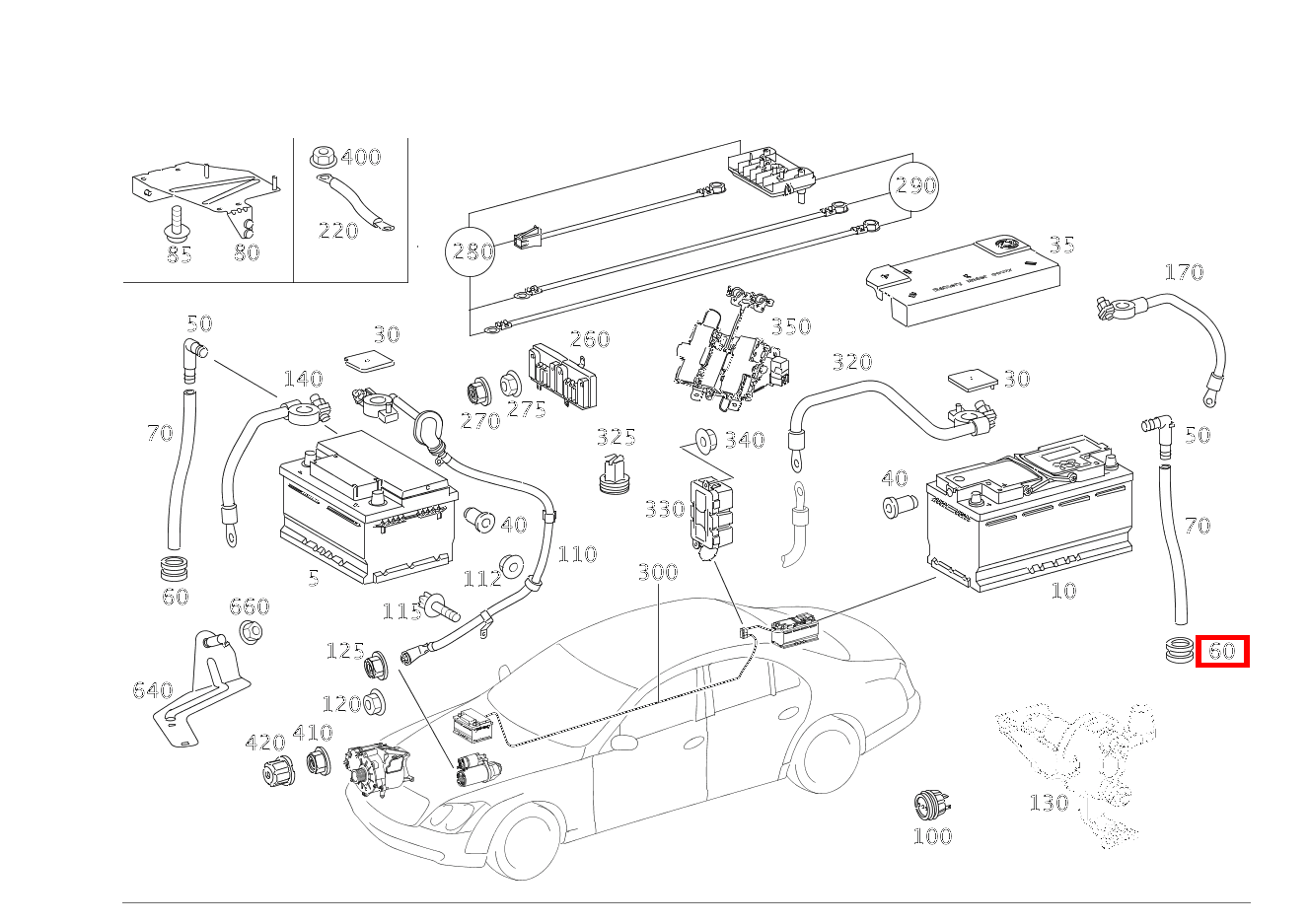 Durchführungstülle BATTERIEENTLUEFTUNG Maybach 62 S (langer Radstand) 240