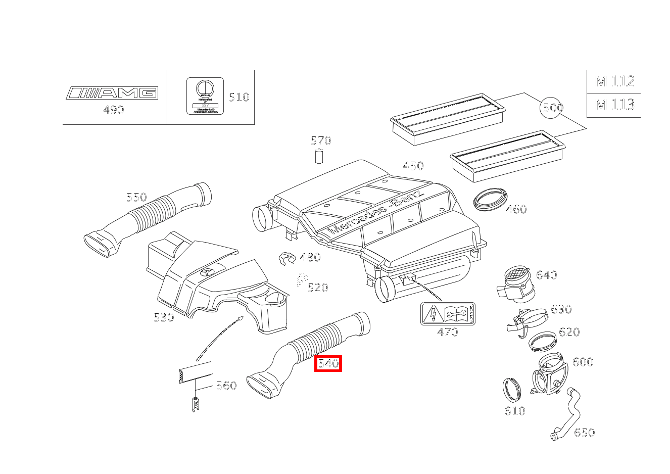 Rohrkrümmer LINKS CLK 55 AMG Cabriolet 209