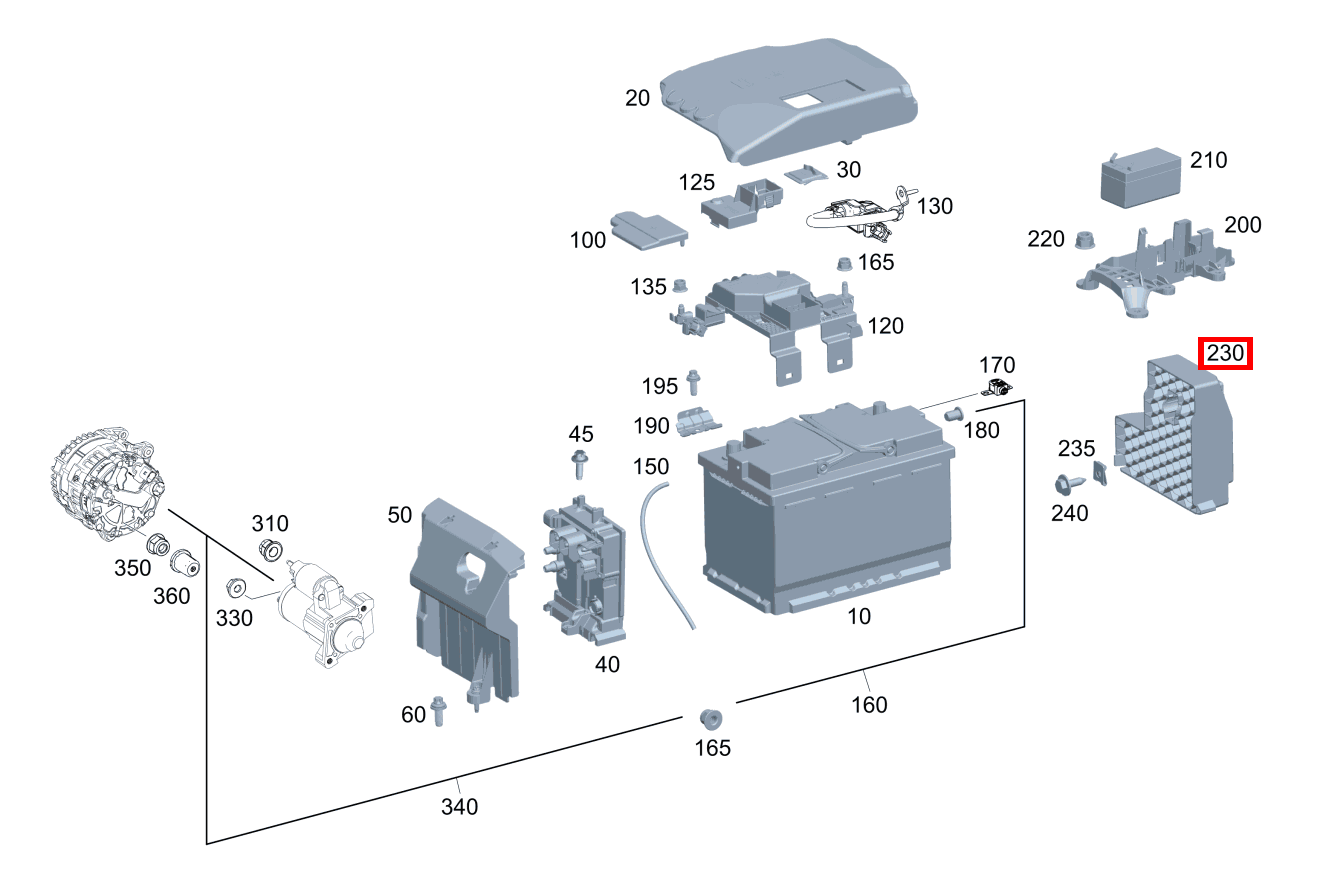 Seitenwand Starterbatterie GLB 180 247