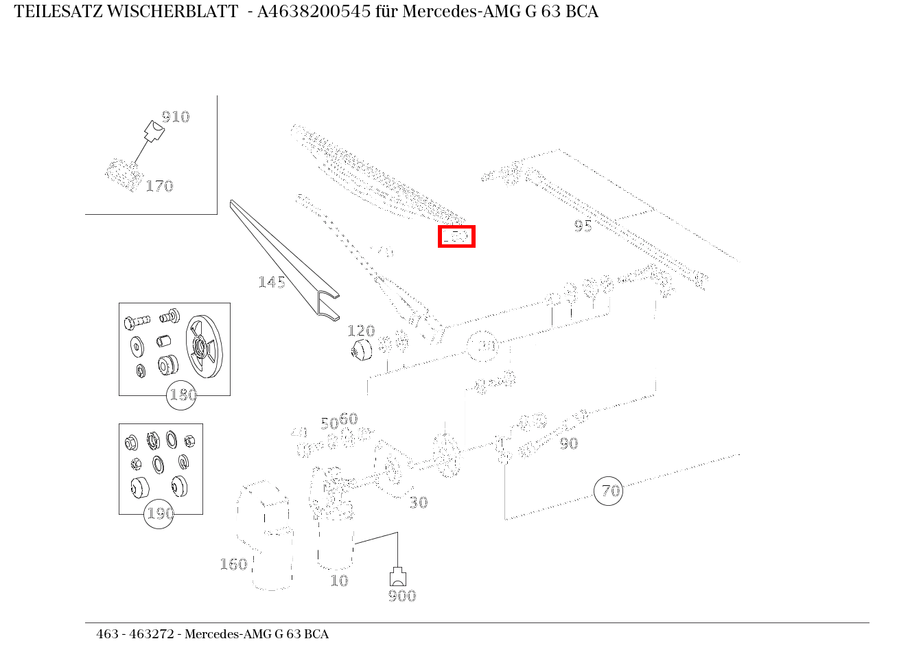 Teilesatz Wischerblatt Mercedes-AMG G 63 BCA 463