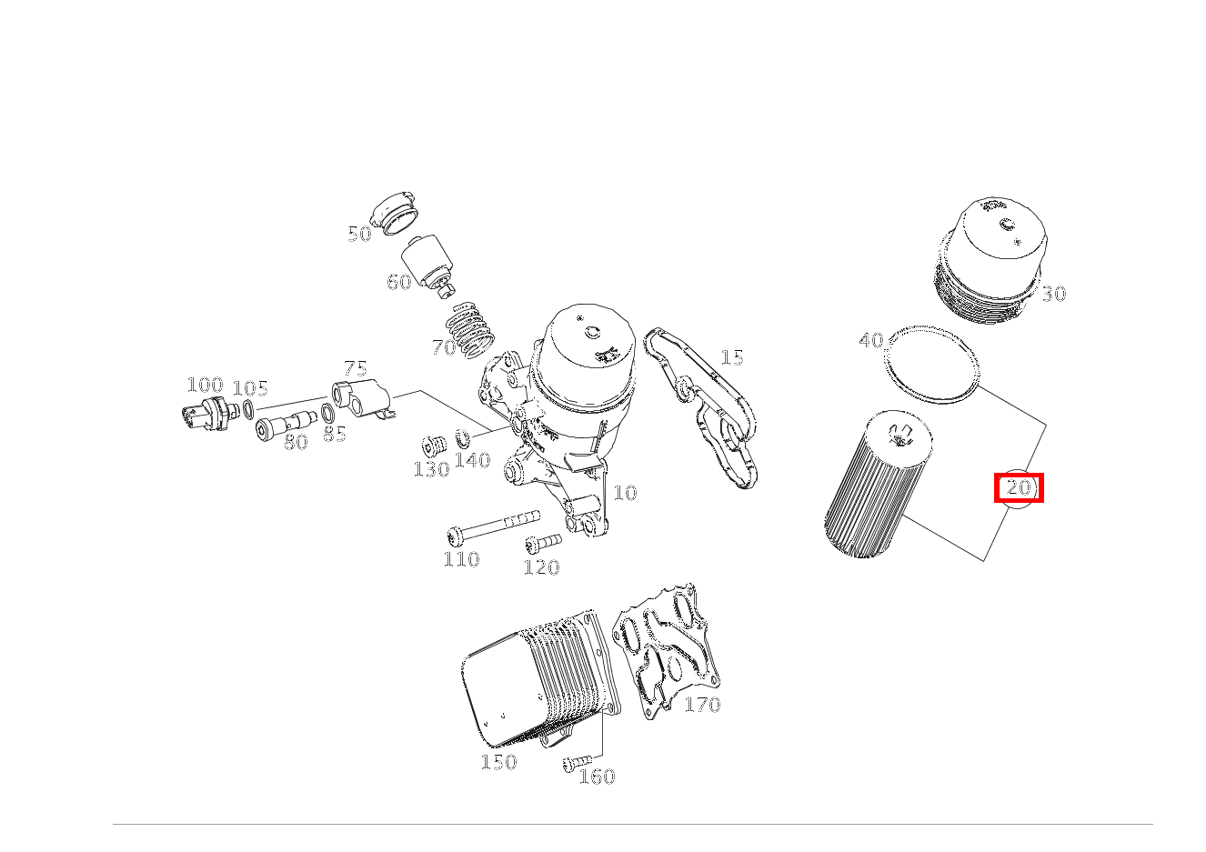 Teilesatz Filtereinsatz E 500/550 CABR. 207