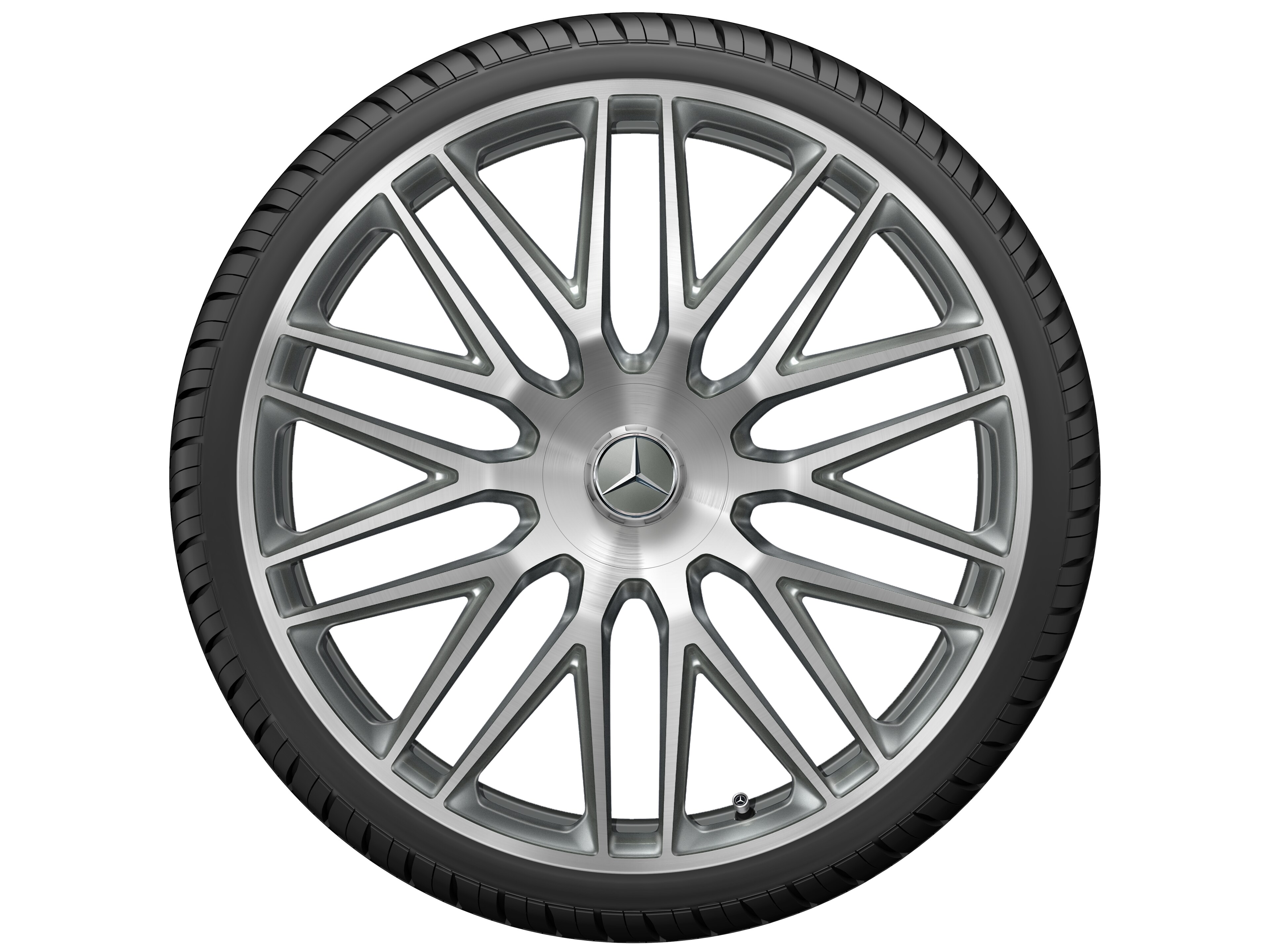 Mercedes-Benz -  AMG Schmiederad, 23 Zoll, 10 J x 23 ET 45, titangrau, glanzgedreht