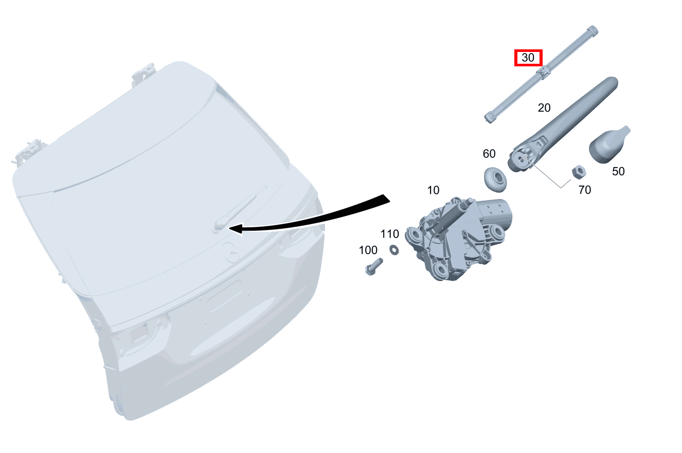 Wischerblatt Fondtür E 250 T-Modell BCA 213 Wischerblatt Fondtür E 250 T-Modell BCA 213