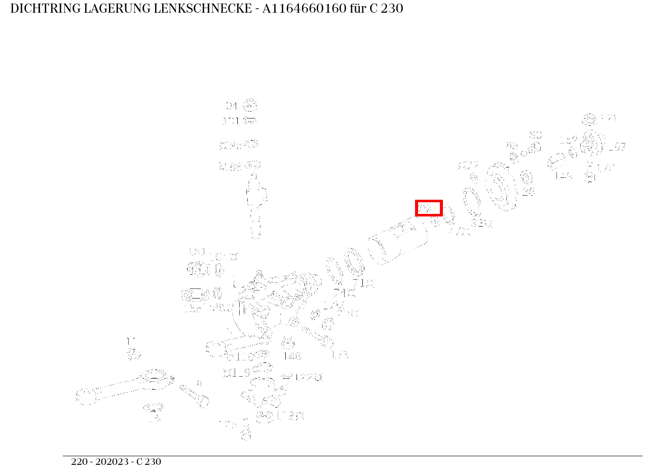 Dichtring LAGERUNG LENKSCHNECKE C 230 220