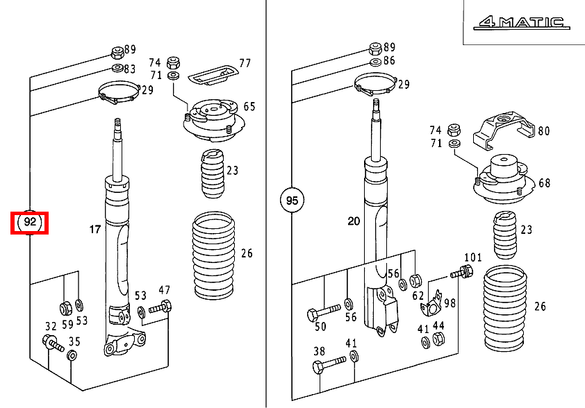 Befestigungsteile DAEMPFERBEINBEFESTIGUNG VORN 250D FG 3450 124