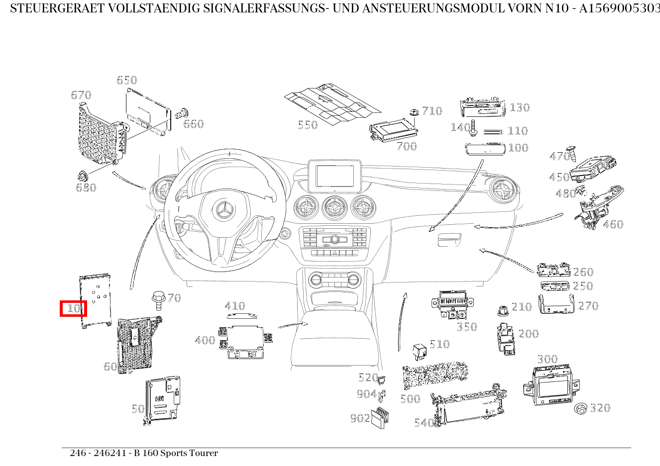 Steuergerät vollständig SIGNALERFASSUNGS- UND ANSTEUERUNGSMODUL VORN N10 B 160 Sports Tourer 246