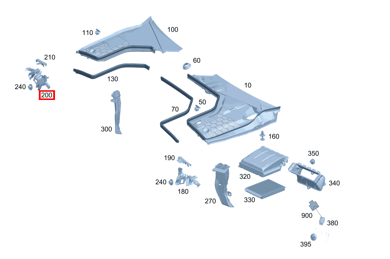 ABDICHTUNG LUFTKANAL Unten rechts CLK 320 COUPE 209