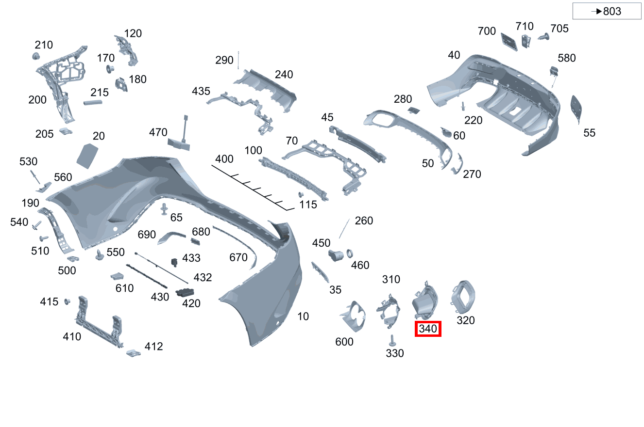 Endrohrblende Rechts Mercedes-AMG GLE 53 4MATIC+ Coupé BCA 167