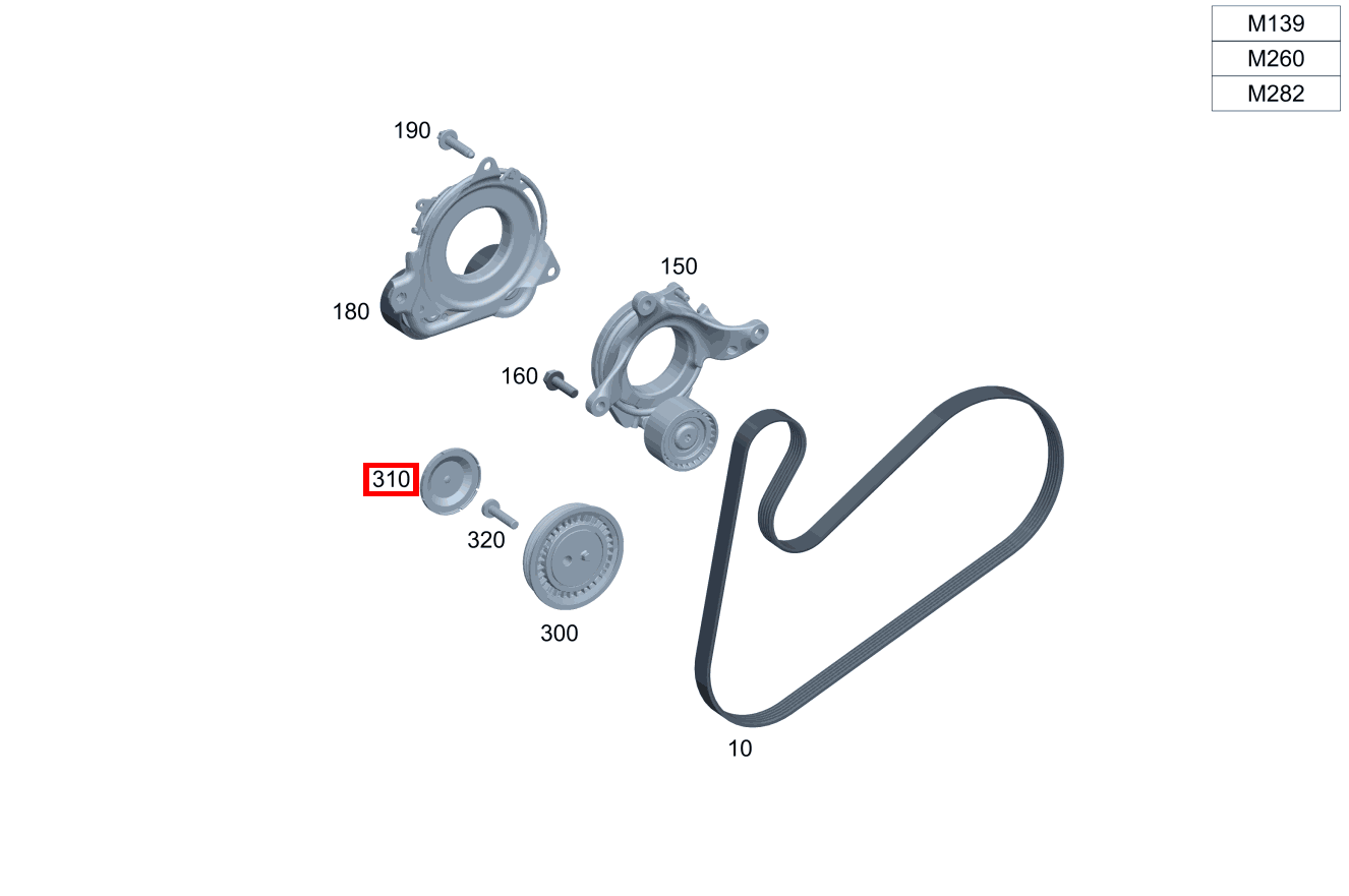 Abdeckkappe Riemenspanner GLA 250 e 247 Abdeckkappe Riemenspanner GLA 250 e 247