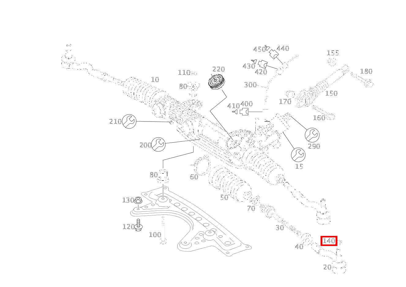 Sechskantmutter SPURSTANGE AN ACHSSCHENKEL; M14X1,5 CLS 55 AMG 219 Sechskantmutter SPURSTANGE AN ACHSSCHENKEL; M14X1,5 CLS 55 AMG 219