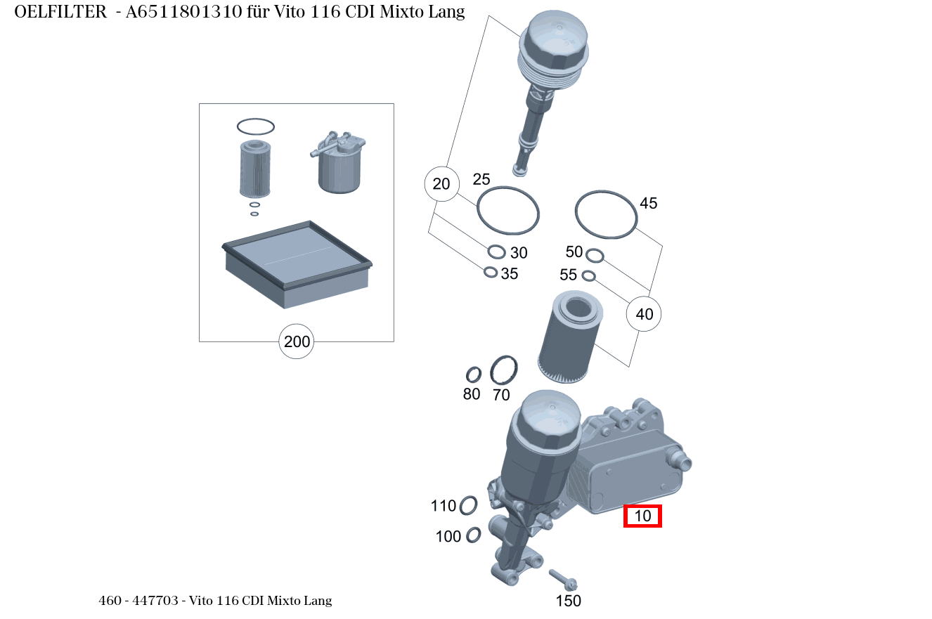 Ölfilter Vito 116 CDI Mixto Lang 460 Ölfilter Vito 116 CDI Mixto Lang 460