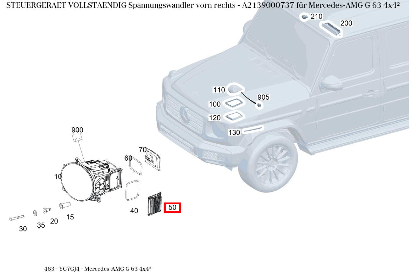 Steuergerät vollständig Spannungswandler vorn rechts Mercedes-AMG G 63 4x4² 463 Steuergerät vollständig Spannungswandler vorn rechts Mercedes-AMG G 63 4x4² 463