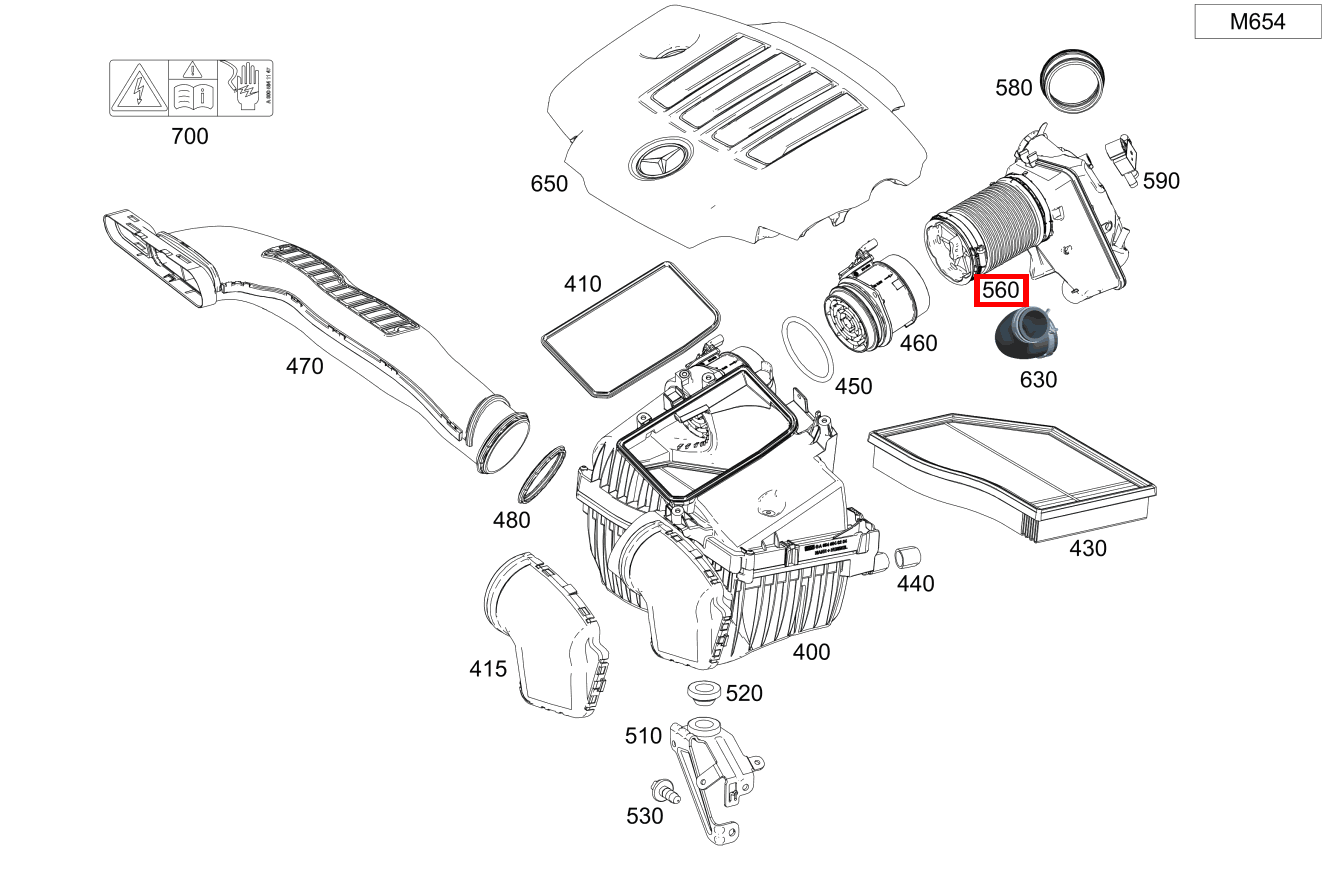 Reinluftleitung An Luftmassenmesser A 220 d Limousine 177 Reinluftleitung An Luftmassenmesser A 220 d Limousine 177