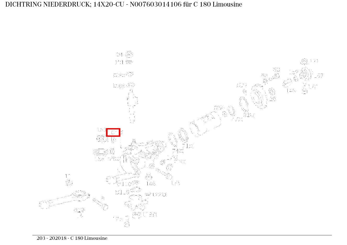 Dichtring NIEDERDRUCK; 14X20-CU C 180 Limousine 203