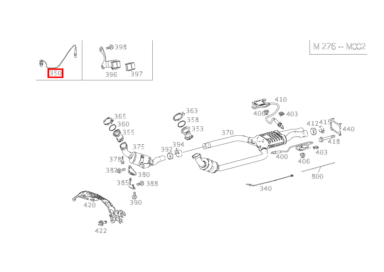 Lambdasonde Diagnosesonde rechts nach Katalysator E 320 Cabriolet 207