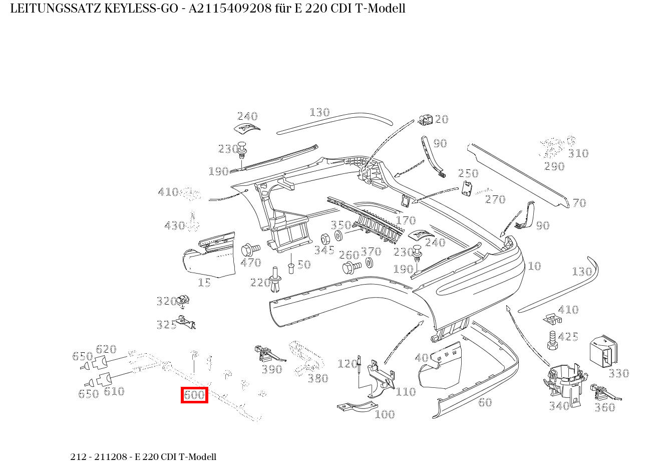 Leitungssatz KEYLESS-GO E 220 CDI T-Modell 212