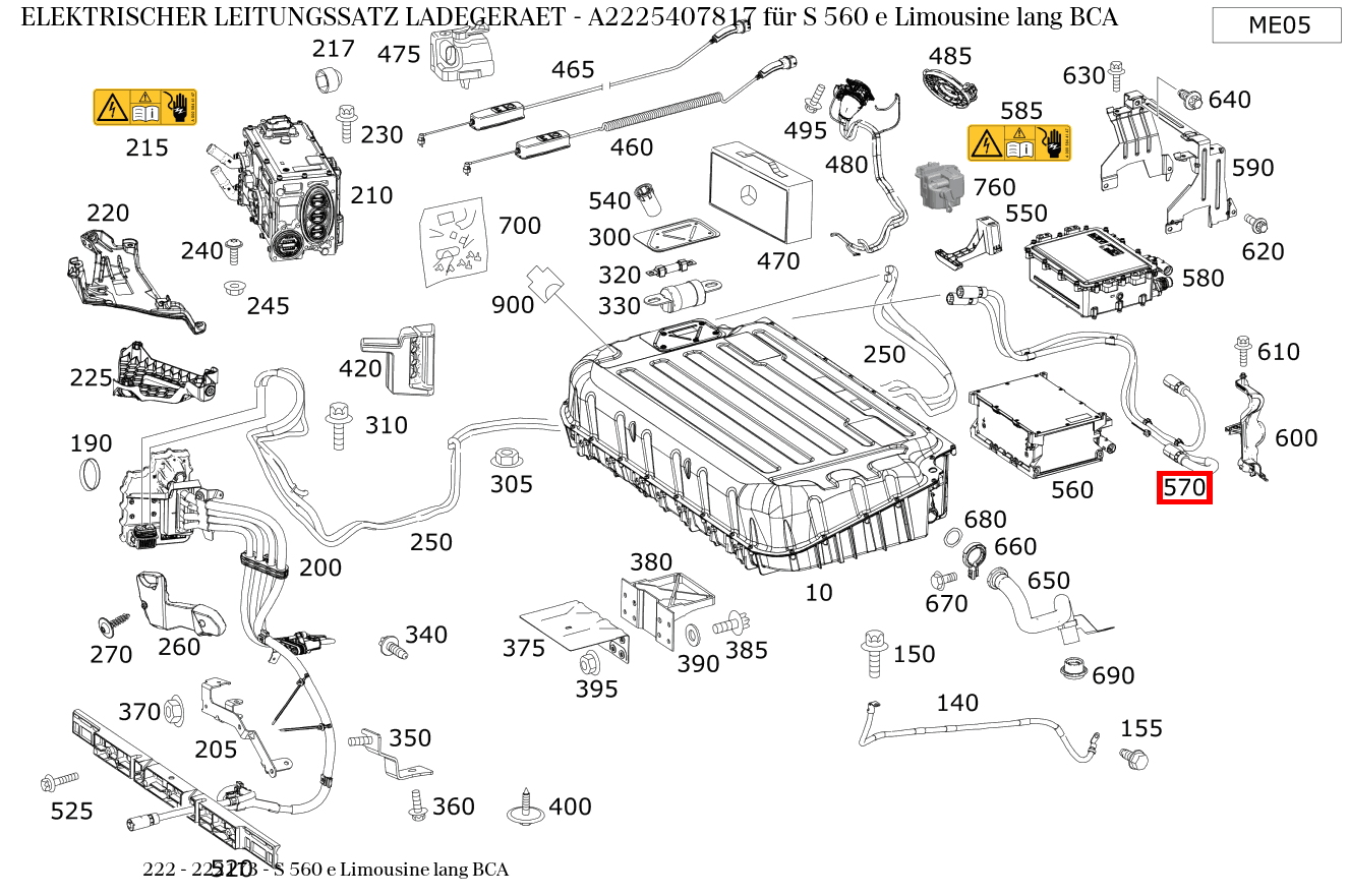 Elektrischer Leitungssatz LADEGERAET S 560 e Limousine lang BCA 222