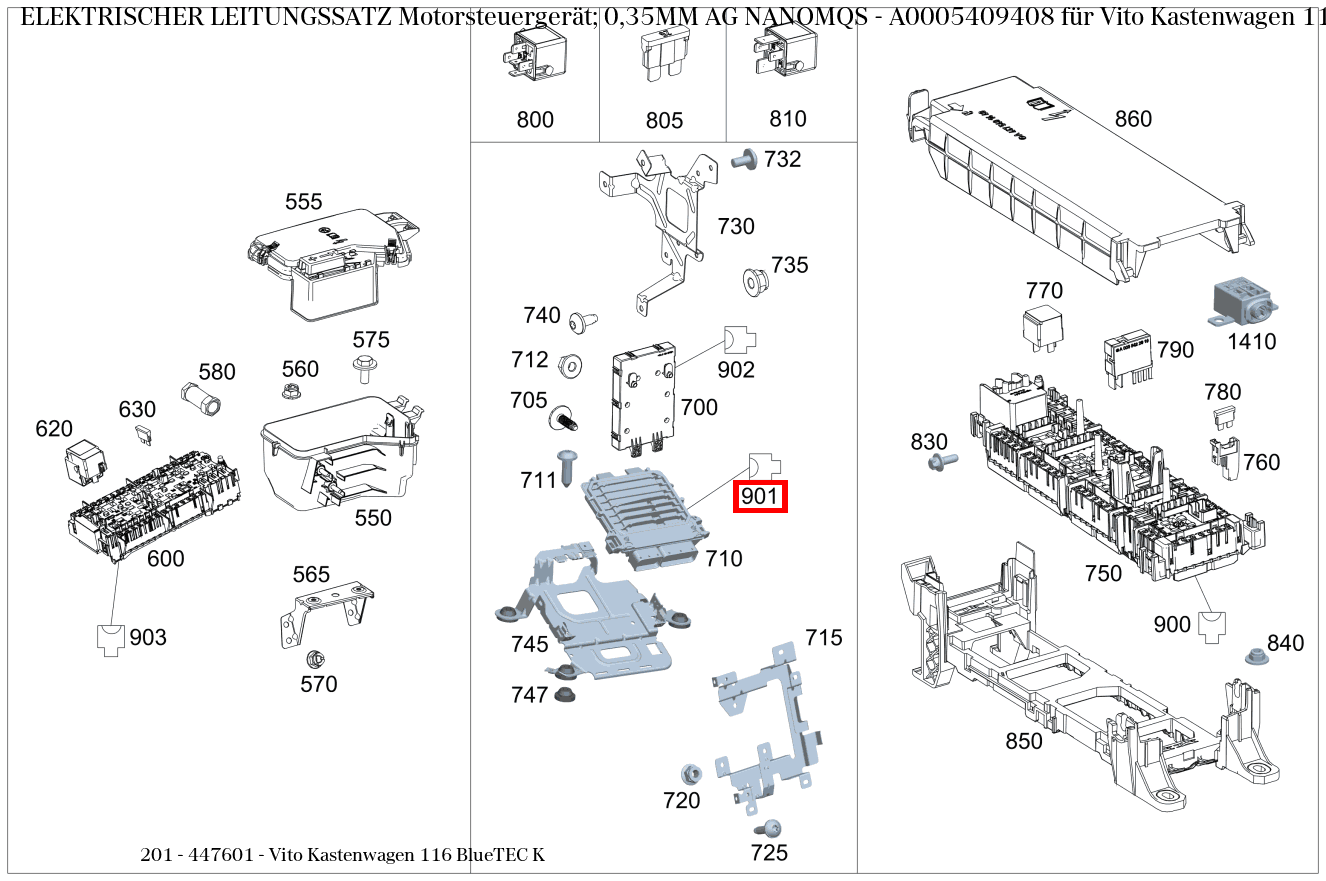 Elektrischer Leitungssatz Motorsteuergerät; 0,35MM AG NANOMQS Vito Kastenwagen 116 BlueTEC K 201