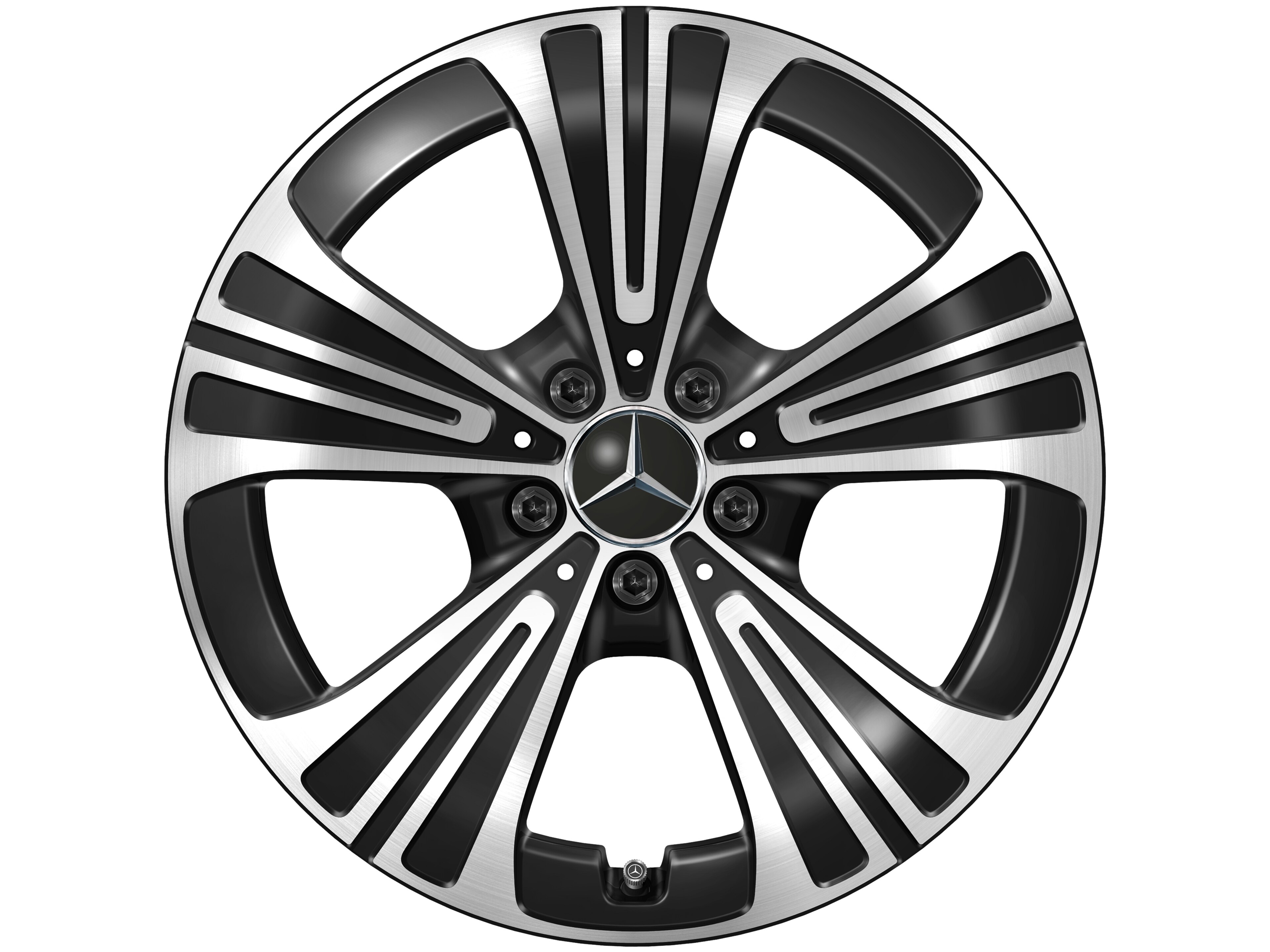 5-Speichen-Rad, 18 Zoll 8 J x 18 ET 32,5, schwarz, glanzgedreht