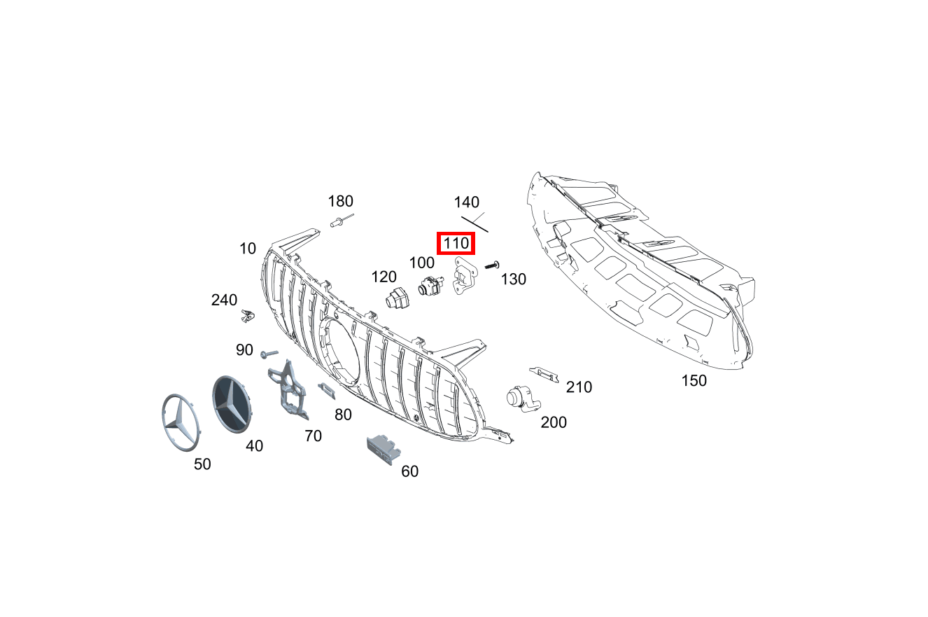 Stossfängerhalter Halter für Kamera Mercedes-AMG GT 53 4MATIC+ 290