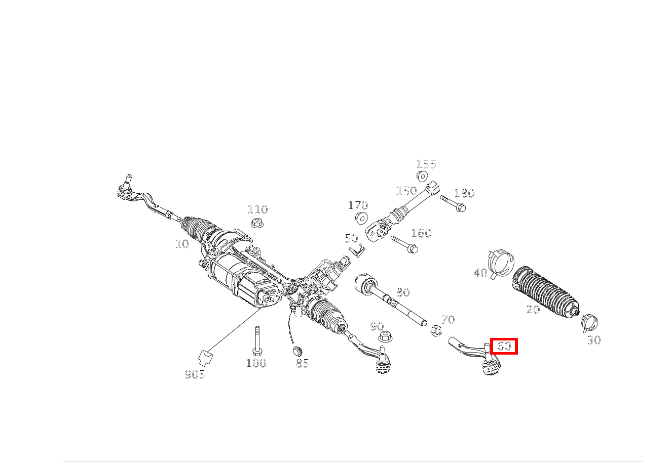 Spurstange LINKS AUSSEN E300T BT H 212