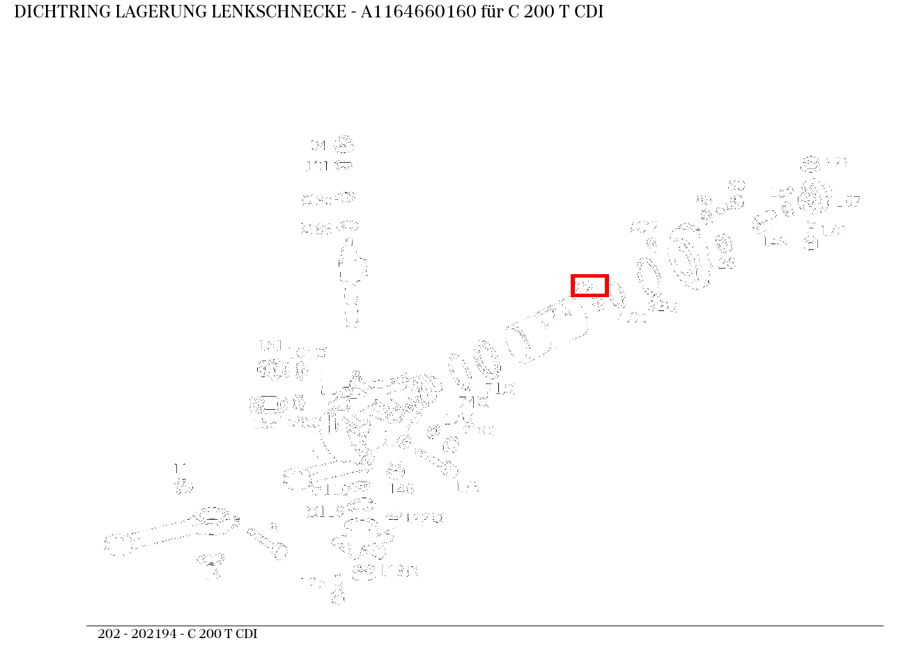 Dichtring LAGERUNG LENKSCHNECKE C 200 T CDI 202
