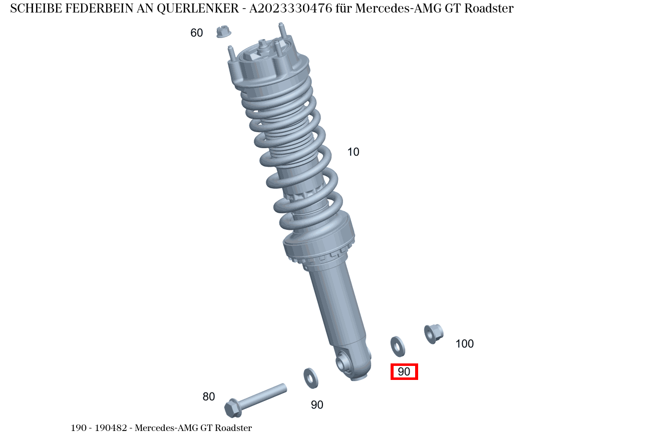 Scheibe FEDERBEIN AN QUERLENKER Mercedes-AMG GT Roadster 190