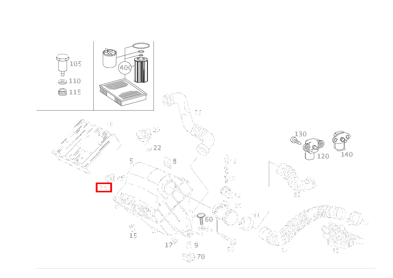 Gummilager LUFTFILTER AN AUFBAU 416 4X2 3550 460