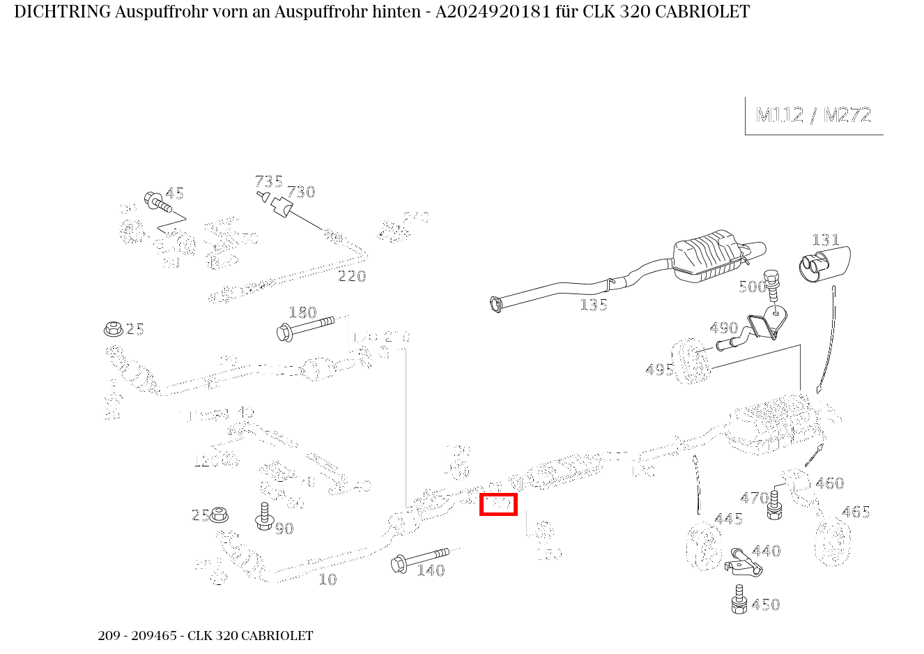Dichtring Auspuffrohr vorn an Auspuffrohr hinten CLK 320 CABRIOLET 209 Dichtring Auspuffrohr vorn an Auspuffrohr hinten CLK 320 CABRIOLET 209