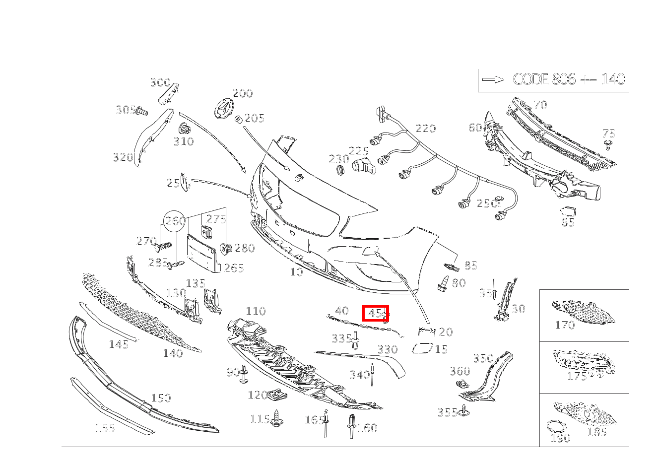 Spreizniet An Abdeckung; 5mm A 45 AMG 4MATIC 176 Spreizniet An Abdeckung; 5mm A 45 AMG 4MATIC 176