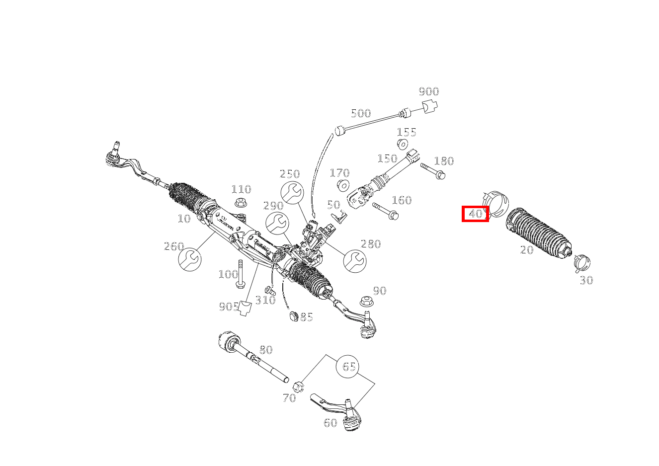 EINOHRKLEMME INNEN; 68 MM E63T AMG 212