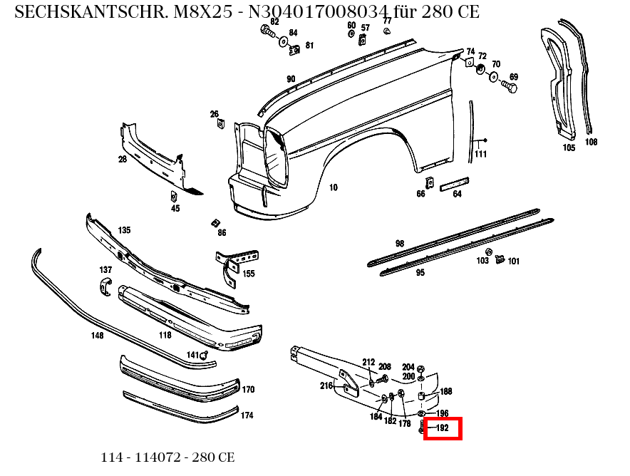 Sechskantschraube M8X25 280 CE 114 Sechskantschraube M8X25 280 CE 114