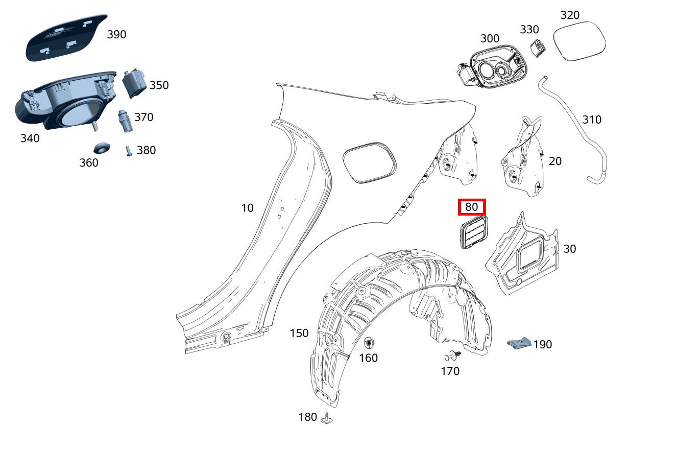 Entlüftungsklappe Hinten rechts CLA 200 Coupé 205 Entlüftungsklappe Hinten rechts CLA 200 Coupé 205