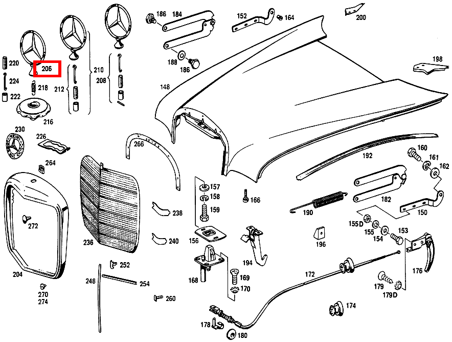 Reparatursatz MIT MERCEDESSTERN B 170/180 M 266 111