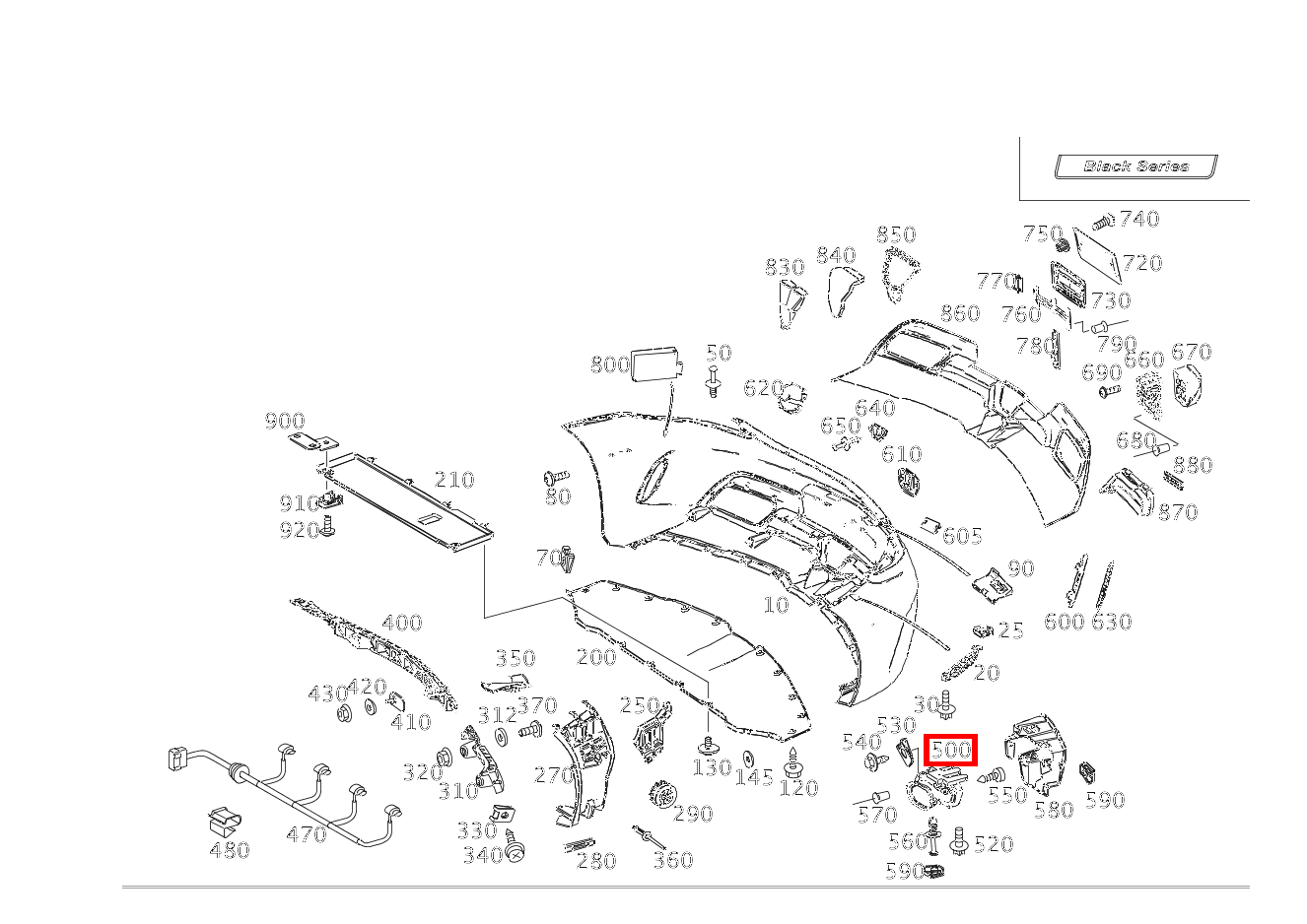 Endrohrblende LINKS SLS AMG Coupé Black Series 197